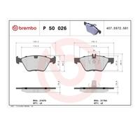 Kit De Plaquettes De Frein Frein À Disque Brembo P50026 Prime Line pour Chrysler