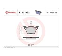 Kit De Plaquettes De Frein Frein À Disque Brembo P50032 Prime Line pour