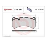 Brembo P50092 Plaquettes de Frein Avant