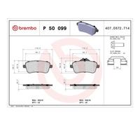 Kit De Plaquettes De Frein Frein À Disque Brembo P50099 Prime Line pour