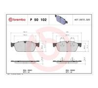Kit De Plaquettes De Frein Frein À Disque Brembo P50102 Prime Line pour