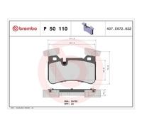 Kit De Plaquettes De Frein Frein À Disque Brembo P50110 Prime Line pour