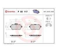 Kit De Plaquettes De Frein Frein À Disque Brembo P50117 Prime Line pour