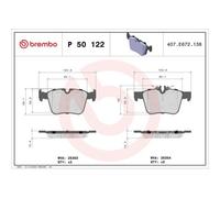 Kit De Plaquettes De Frein Frein À Disque Brembo P50122 Prime Line pour