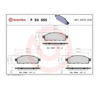 Kit De Plaquettes De Frein Frein À Disque Brembo P54055 Prime Line pour Fiat