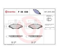 Brembo Plaquettes de frein Avant P56038
