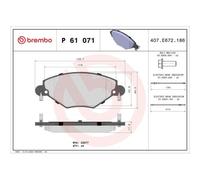 Brembo P61071 Plaquettes de Frein Avant
