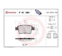 Brembo Plaquettes de frein arrière P61085