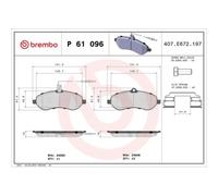 Kit De Plaquettes De Frein Frein À Disque Brembo P61096 Prime Line pour Citroën