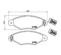 Kit De Plaquettes De Frein Frein À Disque Brembo P61098 Prime Line pour Citroën