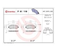 Kit De Plaquettes De Frein Frein À Disque Brembo P61118 Prime Line pour Citroën