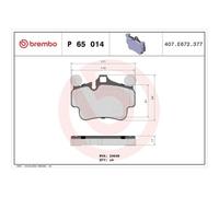 Kit De Plaquettes De Frein Frein À Disque Brembo P65014 Prime Line pour Porsche
