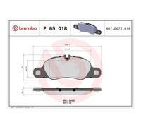 Kit De Plaquettes De Frein Frein À Disque Brembo P65018 Prime Line pour Porsche