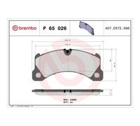 Brembo Plaquettes de frein P65026 Avant – Jeu de 4 pour Porsche Cayenne