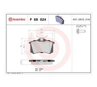 Kit De Plaquettes De Frein Frein À Disque Brembo P68024 Prime Line pour Opel