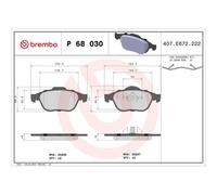 Kit De Plaquettes De Frein Frein À Disque Brembo P68030 Prime Line pour Renault