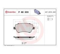 Kit De Plaquettes De Frein Frein À Disque Brembo P68033 Prime Line pour Lada
