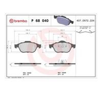 Kit De Plaquettes De Frein Frein À Disque Brembo P68040 Prime Line pour Renault
