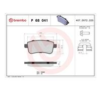 Kit De Plaquettes De Frein Frein À Disque Brembo P68041 Prime Line pour Renault