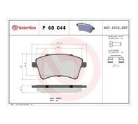 Kit De Plaquettes De Frein Frein À Disque Brembo P68044 Prime Line pour Renault