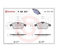 Kit De Plaquettes De Frein Frein À Disque Brembo P68047 Prime Line pour Renault