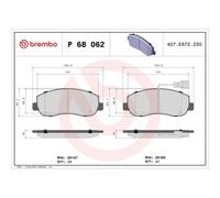 Kit De Plaquettes De Frein Frein À Disque Brembo P68062 Prime Line pour Nissan