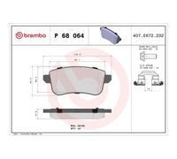 Kit De Plaquettes De Frein Frein À Disque Brembo P68064 Prime Line pour Nissan