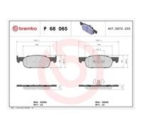 Kit De Plaquettes De Frein Frein À Disque Brembo P68065 Prime Line pour Renault