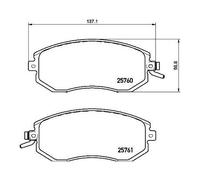 Kit De Plaquettes De Frein Frein À Disque Brembo P78021 Prime Line pour Subaru