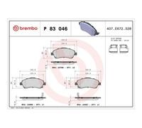 Kit De Plaquettes De Frein Frein À Disque Brembo P83046 Prime Line pour Toyota