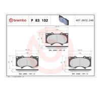 Kit De Plaquettes De Frein Frein À Disque Brembo P83102 Prime Line pour Toyota