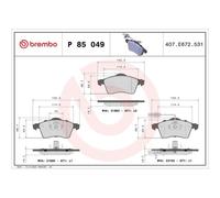 Kit De Plaquettes De Frein Frein À Disque Brembo P85049 Prime Line pour Audi VW