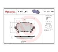 Kit De Plaquettes De Frein Frein À Disque Brembo P85064 Prime Line pour Audi VW
