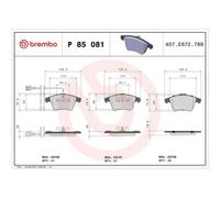Brembo Plaquettes de frein avant P85081