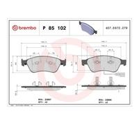Kit De Plaquettes De Frein Frein À Disque Brembo P85102 Prime Line pour Audi VW