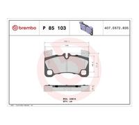 Kit De Plaquettes De Frein Frein À Disque Brembo P85103 Prime Line pour Audi VW