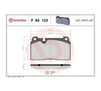 Kit De Plaquettes De Frein Frein À Disque Brembo P85122 Prime Line pour Audi VW