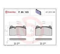 Kit De Plaquettes De Frein Frein À Disque Brembo P85123 Prime Line pour Audi VW