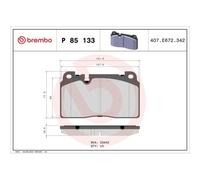 Kit De Plaquettes De Frein Frein À Disque Brembo P85133 Prime Line pour Audi VW