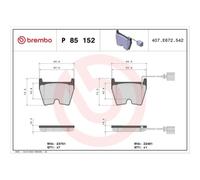 BREMBO P 85 152 Plaquettes de frein