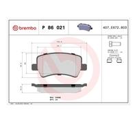 Kit De Plaquettes De Frein Frein À Disque Brembo P86021 Prime Line pour Volvo