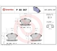 Kit de plaquettes de frein, frein à disque BREMBO pour W169) 2 2004-