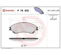 Kit de plaquettes de frein, frein à disque BREMBO pour SX4 S-CROSS (JY) 1 2016-