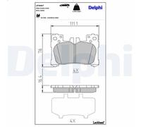 Kit de plaquettes de frein, frein à disque DELPHI LP3967 pour LS 3.5 2017-