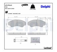 Kit de plaquettes de frein, frein à disque DELPHI pour BOXER Fourgon 2 2001-
