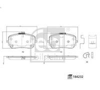 Kit de plaquettes de frein, frein à disque FEBI 184232 pour GLE (V167) 2 2018-