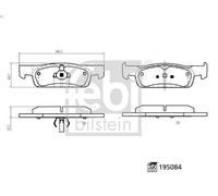 Kit de plaquettes de frein, frein à disque FEBI 195084 pour THALIA III 1 2017-