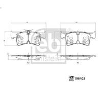 Kit de plaquettes de frein, frein à disque FEBI 196402 pour MULTIVAN T7 2 2022-