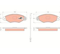 Kit de plaquettes de frein, frein à disque GDB1402 TRW pour RENAULT NISSAN