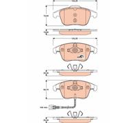 Kit de plaquettes de frein, frein à disque GDB1762 TRW pour AUDI VW SEAT